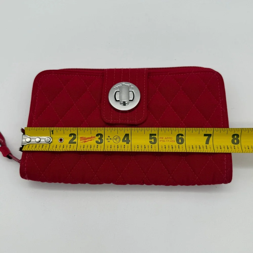 Vera Bradley RFID Turnlock Wallet Tango Red Quilted Microfiber 24888 NWOT